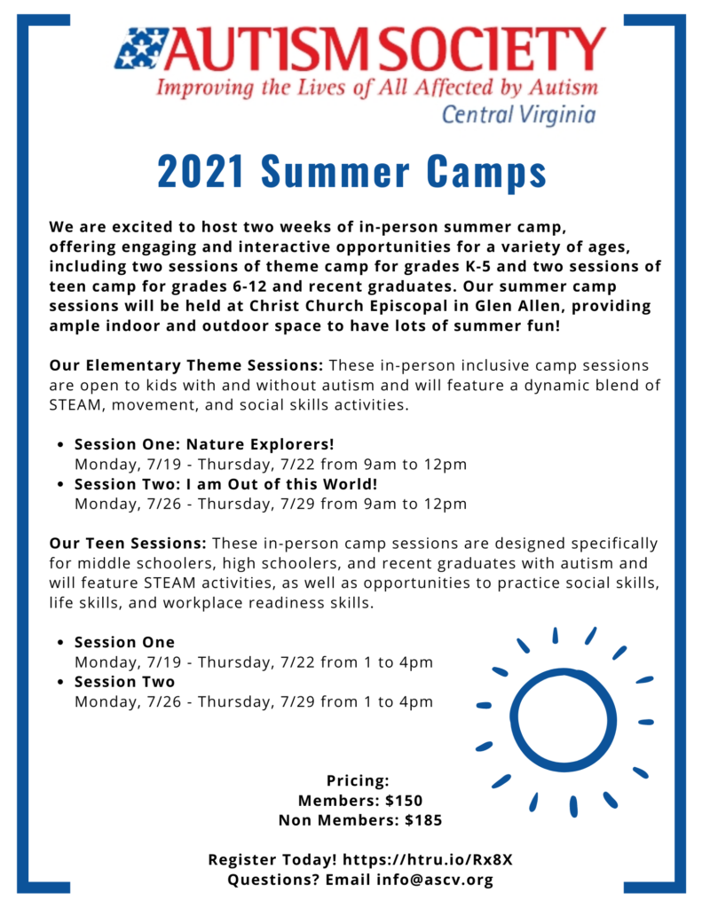 Summer Camps - Autism Society of Central Virginia